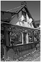 McCarthy lodge facade. McCarthy, Alaska, USA (black and white)