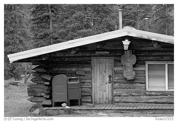 Log house post office, Slana. Alaska, USA