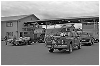 Gas station The Hub of Alaska, Glennalen. Alaska, USA ( black and white)