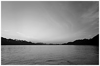 Resurrection Bay, sunset. Seward, Alaska, USA ( black and white)