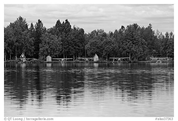 Floatplanes and reflections.. Anchorage, Alaska, USA