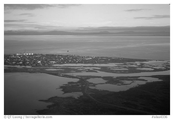 Aerial view of Kotzebue. Kotzebue, North Western Alaska, USA