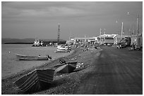 Shore avenue. Kotzebue, North Western Alaska, USA ( black and white)