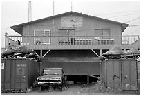 Bush store in Kiana. North Western Alaska, USA (black and white)