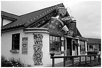 Cafe. Homer, Alaska, USA ( black and white)