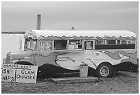 Fast food bus, local style. Homer, Alaska, USA ( black and white)