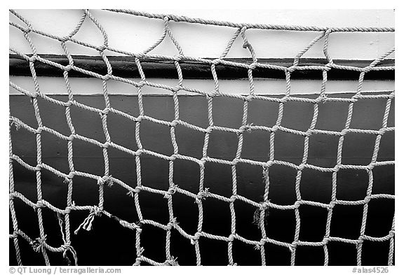 Fishing nets. Homer, Alaska, USA (black and white)