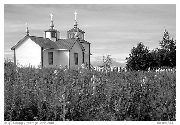 Old orthodox Russian church. Ninilchik, Alaska, USA