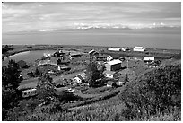 Old village. Ninilchik, Alaska, USA ( black and white)