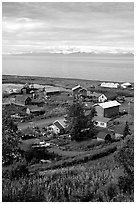 Old village. Ninilchik, Alaska, USA (black and white)