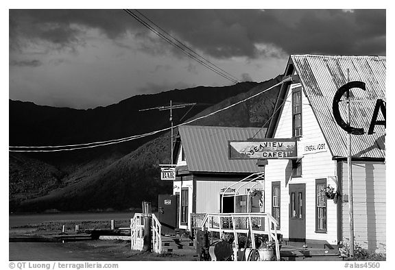 Village with stormy skies. Hope,  Alaska, USA