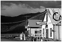 Village with stormy skies. Hope,  Alaska, USA (black and white)