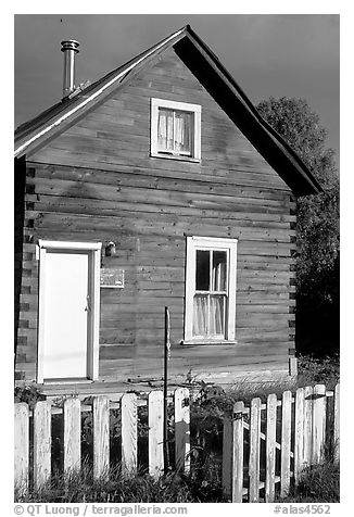 Wooden house. Hope,  Alaska, USA (black and white)