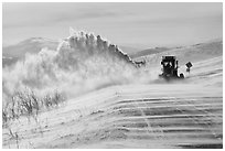 Snowplows and spindrift, Twelve Mile Summmit. Alaska, USA ( black and white)