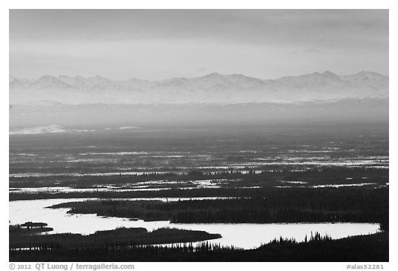 Alaska range rising above plain. Alaska, USA