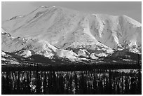 Mountains in winter. Alaska, USA (black and white)