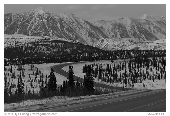 George Parks Highway at dusk. Alaska, USA