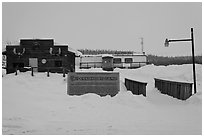 Coldfoot Camp in winter. Alaska, USA (black and white)