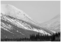 Brooks range mountains in winter. Alaska, USA (black and white)