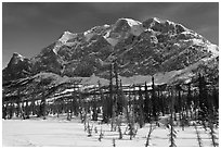 Mount Sukakpak in winter. Alaska, USA ( black and white)