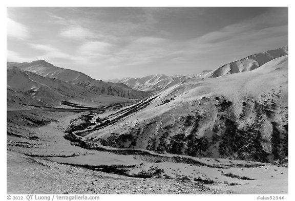 View down from Atigun Pass. Alaska, USA