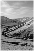 Brooks Range from Atigun Pass. Alaska, USA ( black and white)