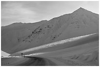 James W Dalton Highway at its highest point at Atigun Pass. Alaska, USA ( black and white)