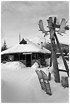 Historic Igloo number 8. Wiseman, Alaska, USA ( black and white)