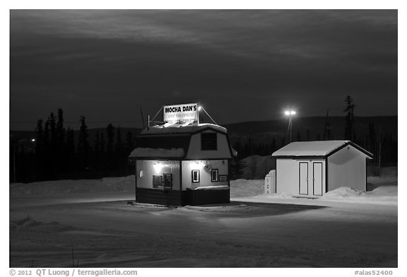 Drive-in coffee-shop night. Fairbanks, Alaska, USA