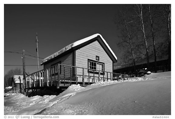 Chatanika mining camp in winter. Alaska, USA