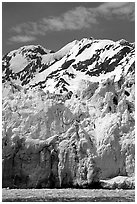 Surprise glacier. Prince William Sound, Alaska, USA ( black and white)