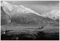 Mountains with early autumn snow. Alaska, USA (black and white)