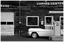 Gas station at Copper Center. Alaska, USA (black and white)