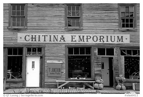 Chitina Emporium. Alaska, USA (black and white)