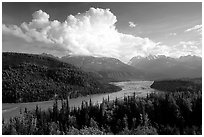 Matanuska River Valley. Alaska, USA (black and white)