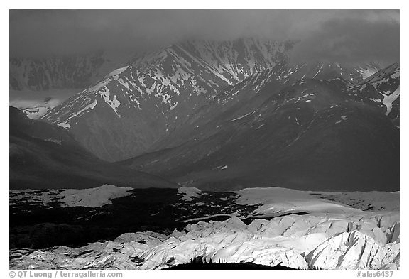 Light shining on Matanuska Glacier. Alaska, USA