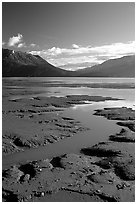 Mud flats, Turnagain Arm. Alaska, USA (black and white)