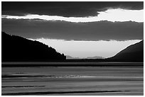 Fjord at sunset, Turnagain Arm. Alaska, USA (black and white)