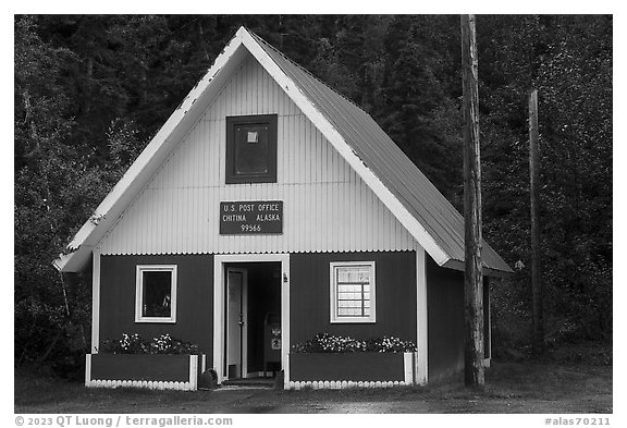 Chitina Post Office at dusk. Alaska, USA