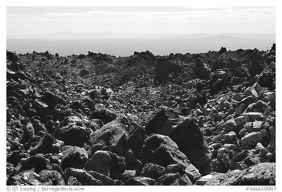 Lava fields, Glass Mountain. California, USA (black and white)