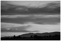 Sunset, Sacramento Valley. California, USA ( black and white)