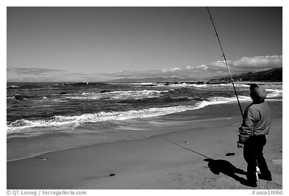 Fisherman, Bean Hollow State Beach. San Mateo County, California, USA