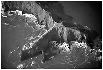 Aerial view of Bonita Lighthouse. California, USA (black and white)