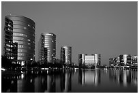 Oracle Headquarters at dusk. Redwood City,  California, USA (black and white)