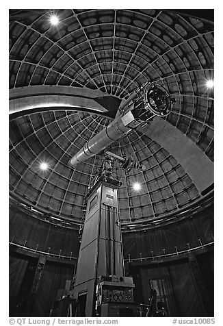Telescope and Dome, Lick Observatory. San Jose, California, USA (black and white)