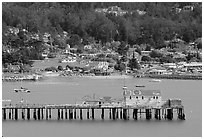 Pier, Pillar Point Harbor. Half Moon Bay, California, USA (black and white)