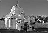 Conservatory of the Flowers, late afternoon. San Francisco, California, USA (black and white)