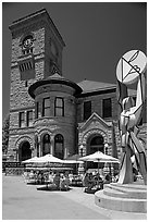 San Jose Museum of Art, old wing and cafe. San Jose, California, USA ( black and white)