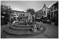 Ghirardelli Square at dusk. San Francisco, California, USA (black and white)