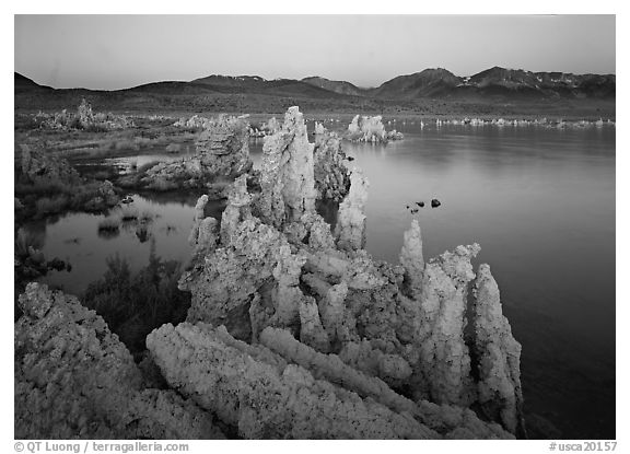 Tufas, South Tufa area,  dawn. California, USA (black and white)